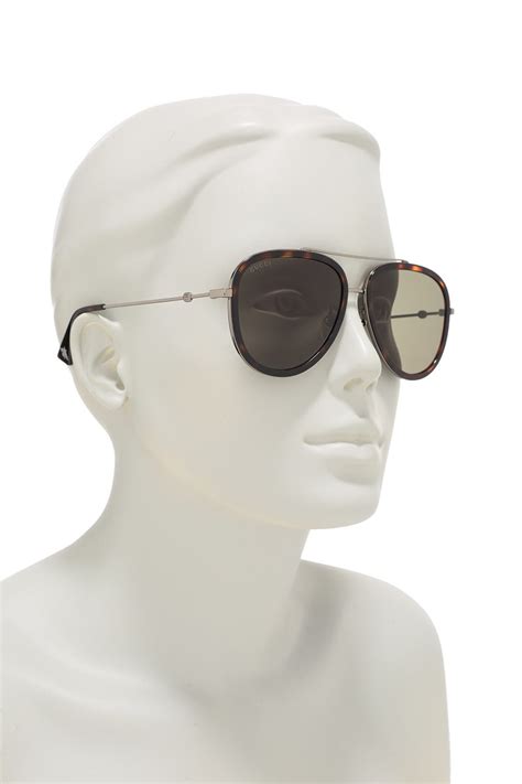 Shop Gucci 57MM Mirrored Aviator Sunglasses 